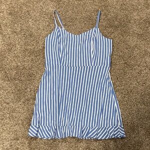 Old Navy Blue and White Smocked Strapless Dress